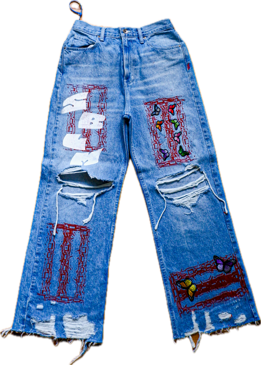 "Fleeting Butterfly" Denim (29x30) Jeans
